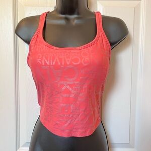 Calvin Klein Performance Women's Printed Strappy-Back Tank Top Pink, size L